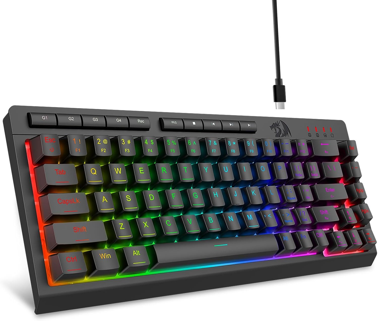 Black K519 Wired Gaming RGB Backlit Keyboard